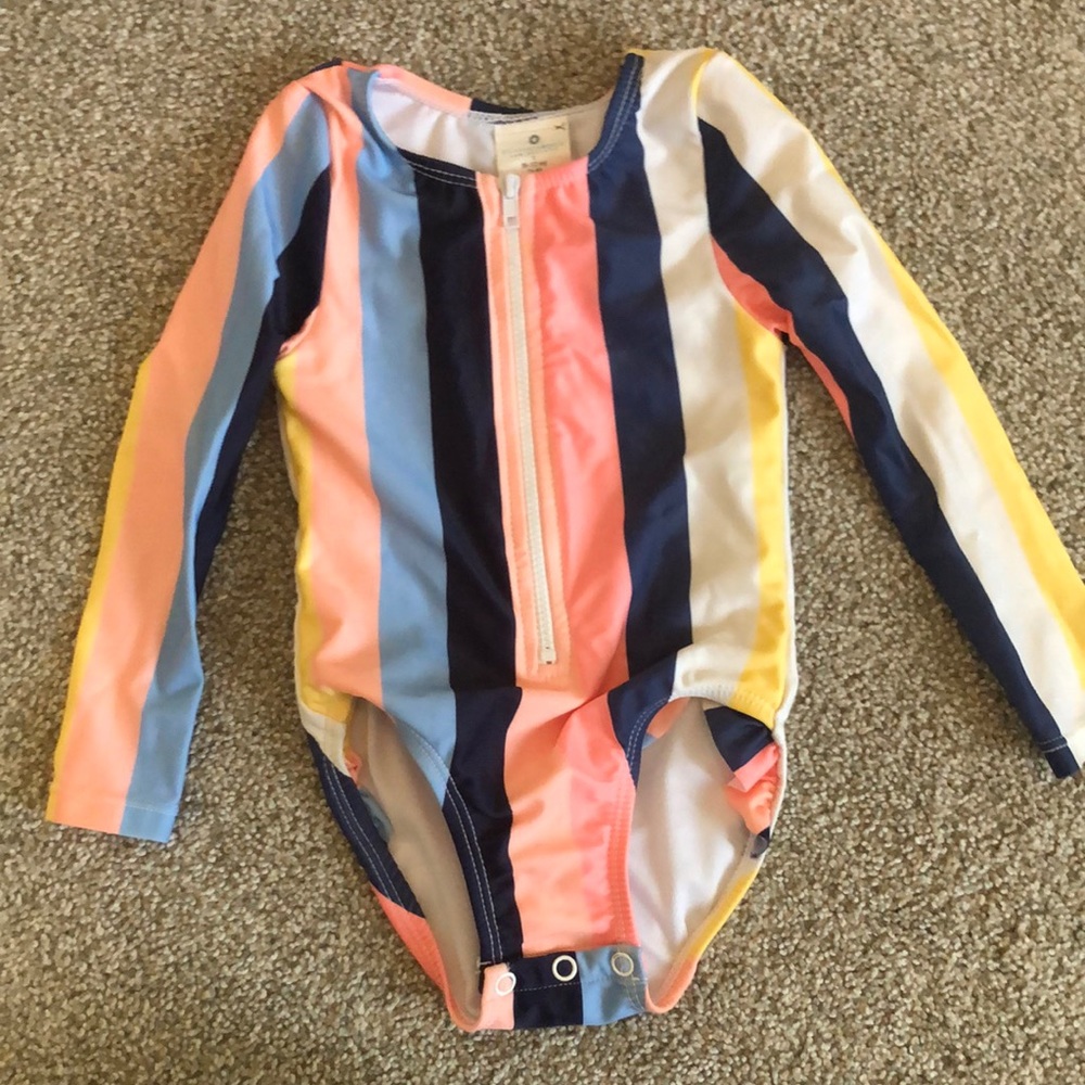 Snapperrock one-piece striped swimsuit 6-12months